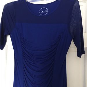 Blue round neck top